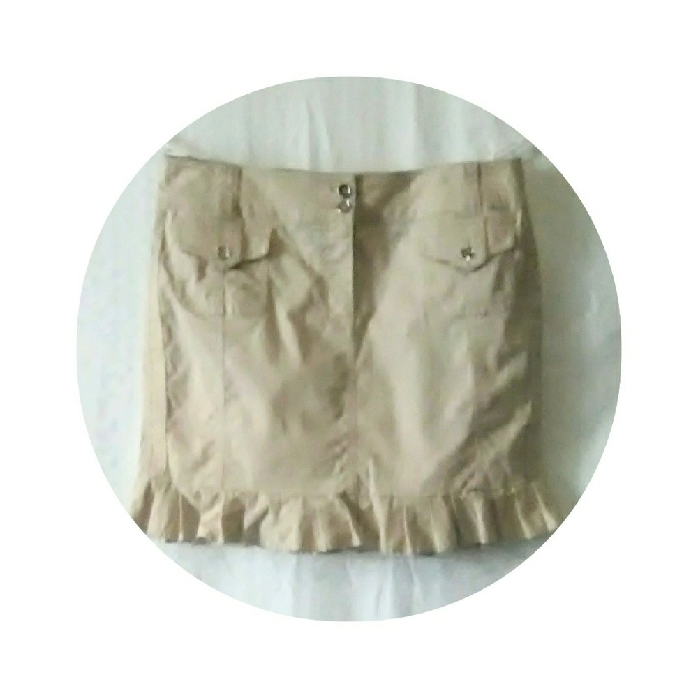 Khaki White House Black Market mini skirt.